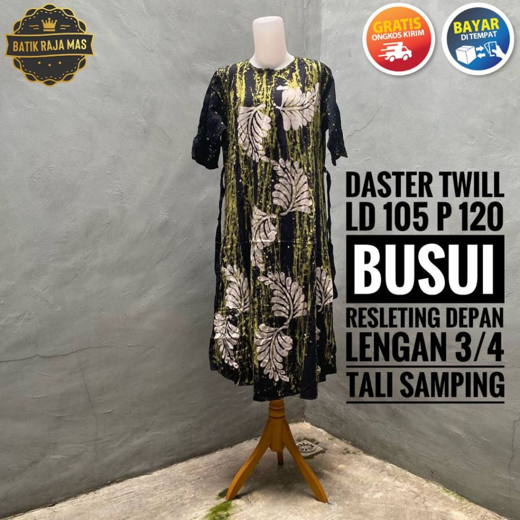 Baju Daster Kekinian Remaja Dewasa Lengan 3/4 Twill Ori Pekalongan Busui Friendly Resleting Depan Ta