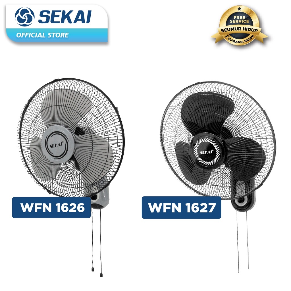 SEKAI Kipas Angin Dinding 16 Inch - Wall Fan Sekai WFN 1626 / WFN 1627