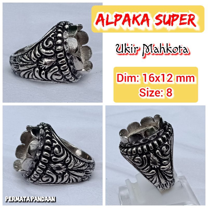 Emban batu akik dan permata alpaka super ukir Bali mahkota.05