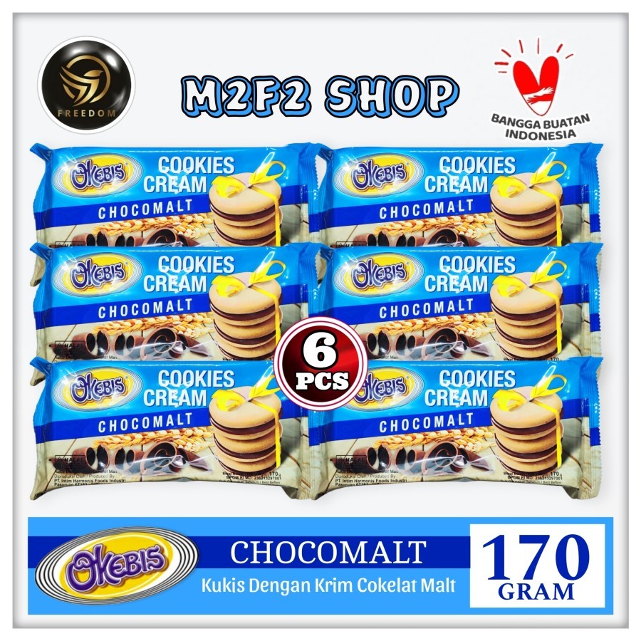 

Okebis Cookies Cream Chocomalt | Kukis Krim Cokelat Malt - 170 gr (Kemasan 6 Pcs)