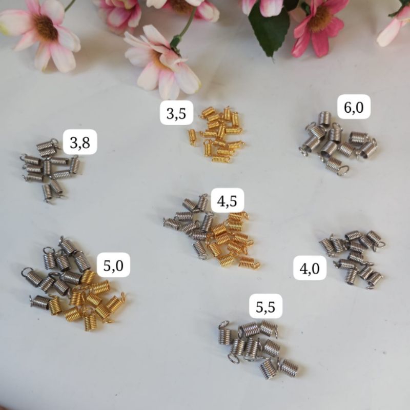 100 pcs Per Besi Ujung Tali| Per ujung Tali Masker|Per Ujung Tali Kalung Masker|Stopper Tali Spiral