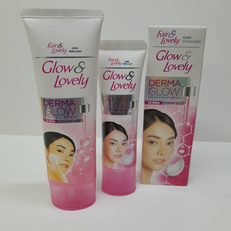 Paket Fair Lovely Glow Lovely Derma glow )  Paket Cream  23g Dan Facial Foam 50g Original Bpom