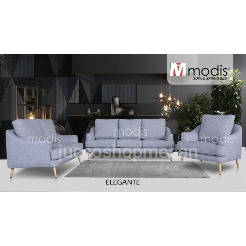 [ JUCCO ] Sofa Modis Elegante - Sofa Tamu 321 Fullset - Sofa Keluarga Minimalis Kain - Sofa Modis Me