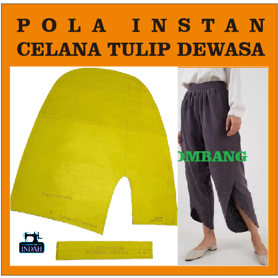 Pola Jahit Pola Instan Celana Tulip Dewasa