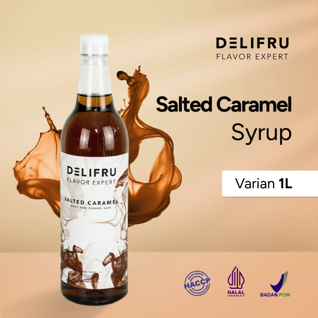 Syrup Salted Caramel Delifru 1 Liter - Sirup Karamel Asin Premium