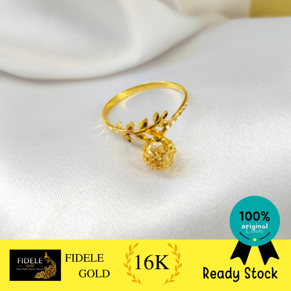 Cincin bola kendari fashion emas tua 16k 700