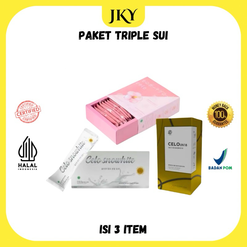 

(READY STOCK SIAP DIKIRIM) CELO PAKET TRIPLE SUI - celo.beaute - celobeautebycece - celobeauteofficial