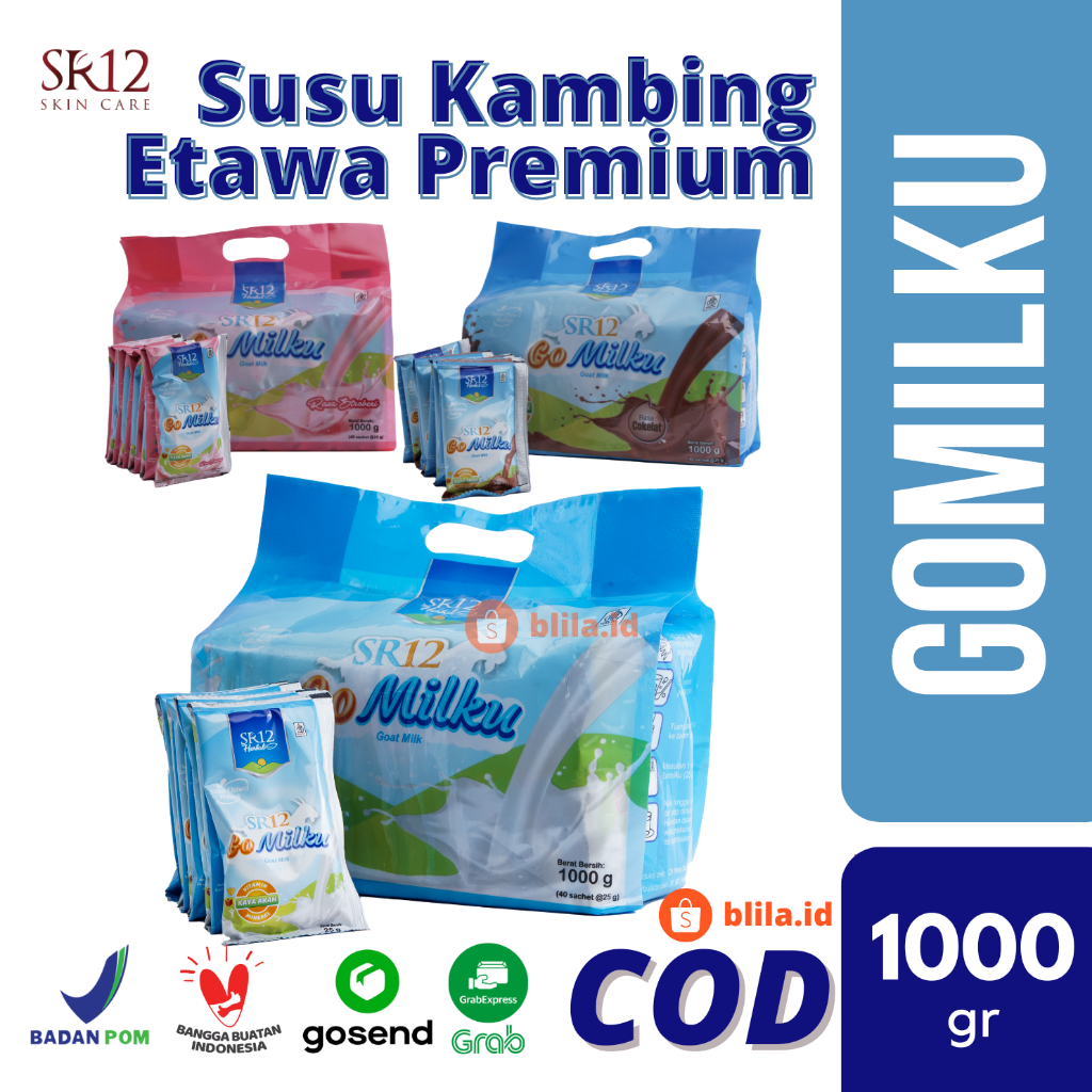 

SR12 Sachet Gomilku Original Cokelat Strawberry 25gr isi 40pcs Saset Go Milku Susu Kambing Etawa