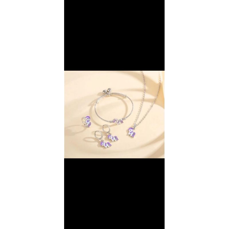 SATU SET PERHIASAN ANAK KUDA PONI SILVER