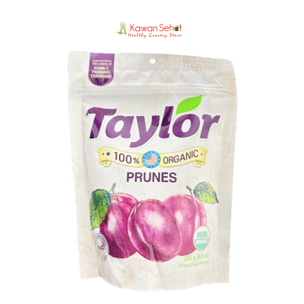 

Taylor 100% Organic Prunes 250gr | Pitted Dried Prunes | Plum Kering