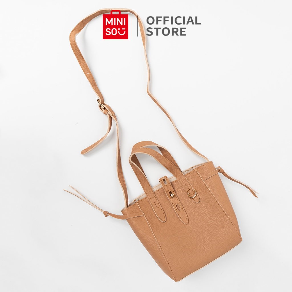 MINISO Tas Selemgang Wanita Vintage Tas Bahu Keranjang Serba Guna Crossbody and Shoulder Bag Fashion