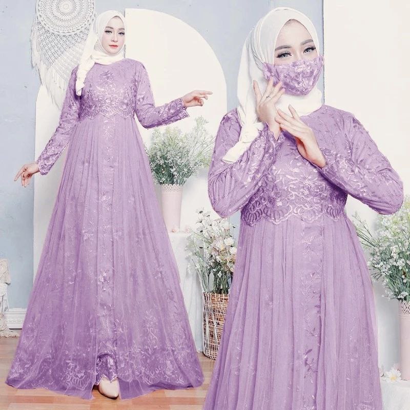 REAL VIDEO PR2402 Gamis Kondangan Syafia SIZE M - XXL / FL / Maxi Long Dress Muslim / Pakaian Muslim