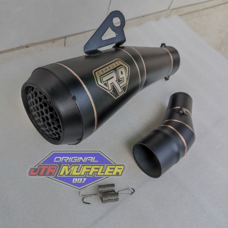 Knalpot R9 gp series black Ninja 250 fi Ninja 250 karbu Ninja 250rr mono Z250 Z250sl R25 Mt25