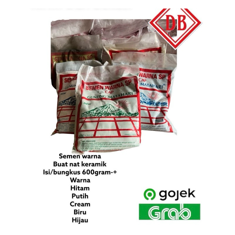 DB SEMEN WARNA PUTIH HITAM BIRU HIJAU KREM / SEMEN NAT KERAMIK / SEMEN NAT GUNUNG MATAHARI