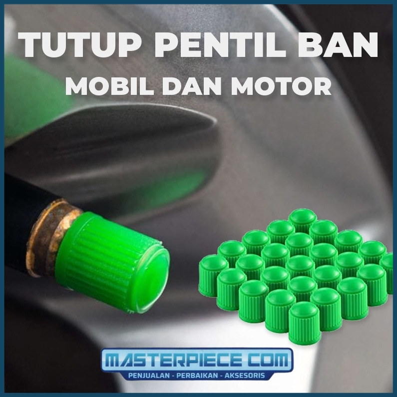 Tutup Pentil Ban Nitrogen Dop Nitrogen Plastik Ban Velg Mobil Motor Sepeda Warna Hijau