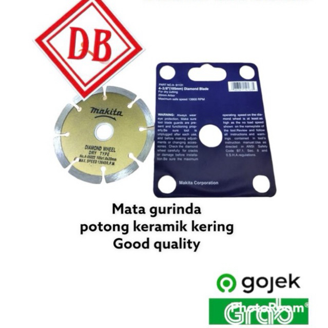 DB MAKITA MATA POTONG KERAMIK KERING/MATA GURINDA POTONG KERAMIK MAKITA