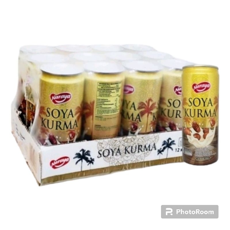 

Naraya Soya Kurma Minuman Susu Sari Kedelai Kaleng | Can - 300 ml (Kemasan Karton) isi 12 pcs