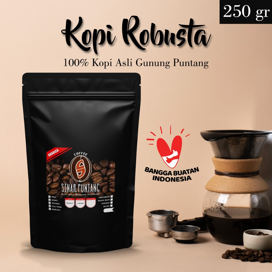 

KOPI ROBUSTA GUNUNG PUNTANG ASLI JAWA BARAT KOPI BUBUK/BIJI 250GR | ROBUSTA SINAR PUNTANG COFFEE