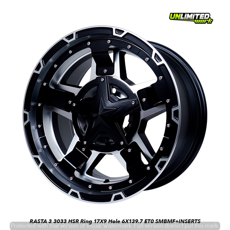 Velg HSR Terbaru Offroad Tipe RASTA 3 Pcd 6X139 Strada Triton Pajero R17