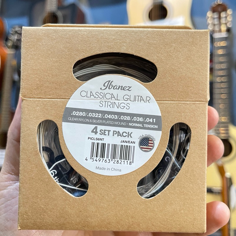 Senar gitar nilon klasik multipack 4set Ibanez nylon