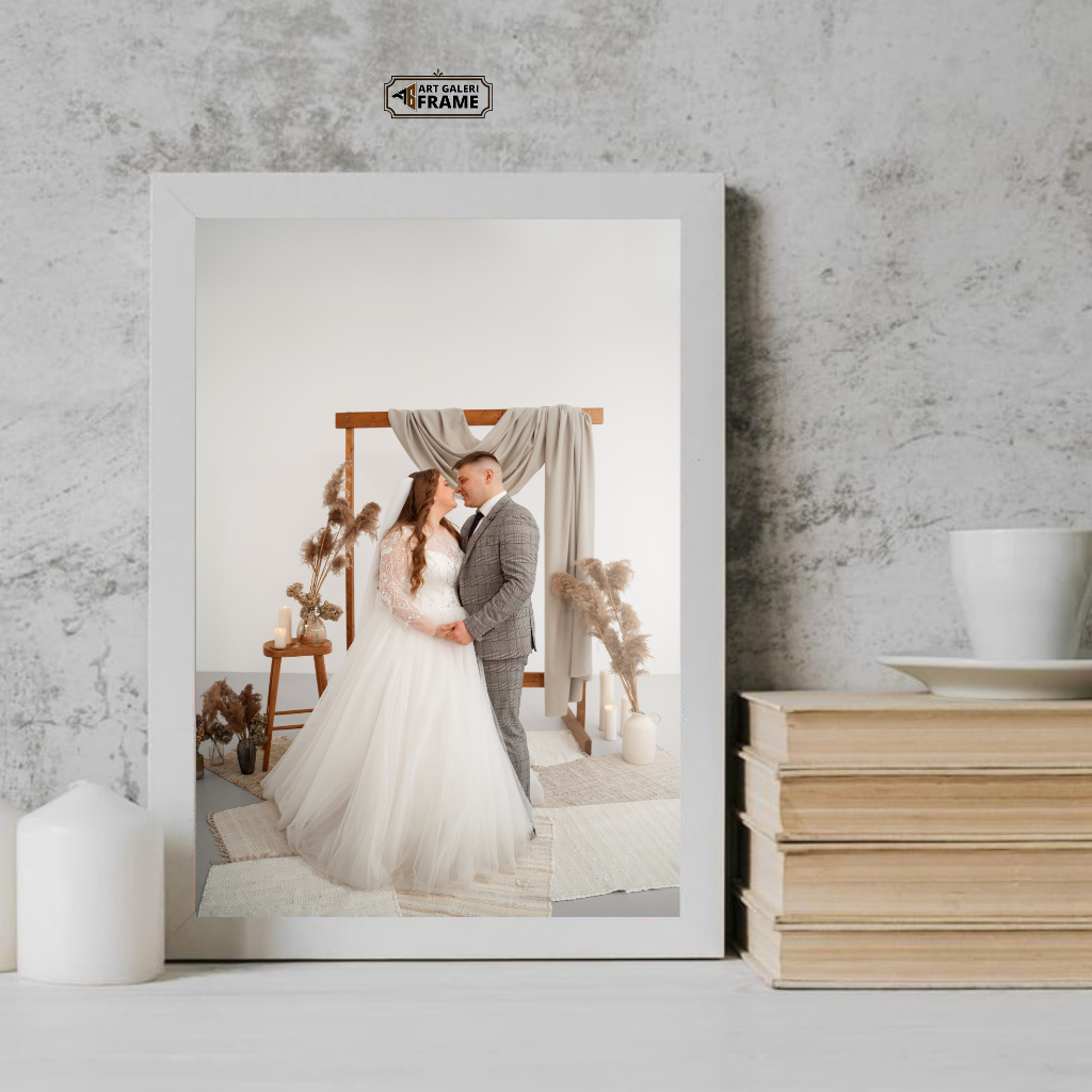 Cetak poto 16R + bingkai minimalis  ( 40x60 ) | cetak poto bingkai | cetak poto 16R