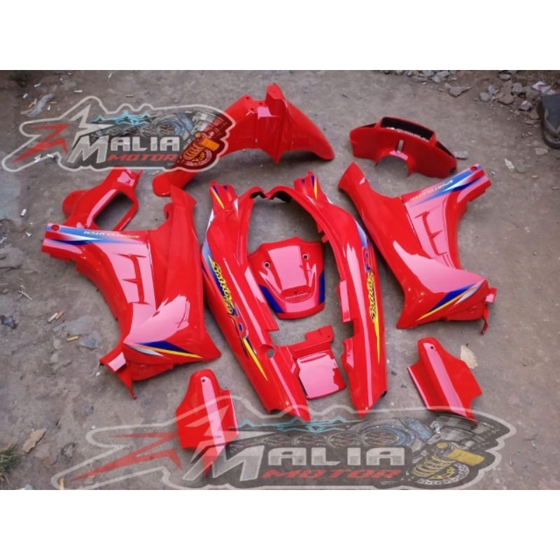 body set halus suzuki satria R satria S lumba warna merah body fullset satria lumba merah