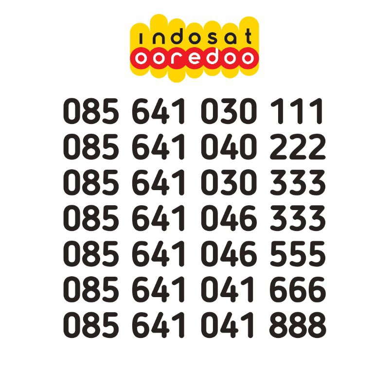 Nomor cantik indosat tripel 000 111 222 333 444 555 666 777 888 999 nomer cantik tripel indosat oore