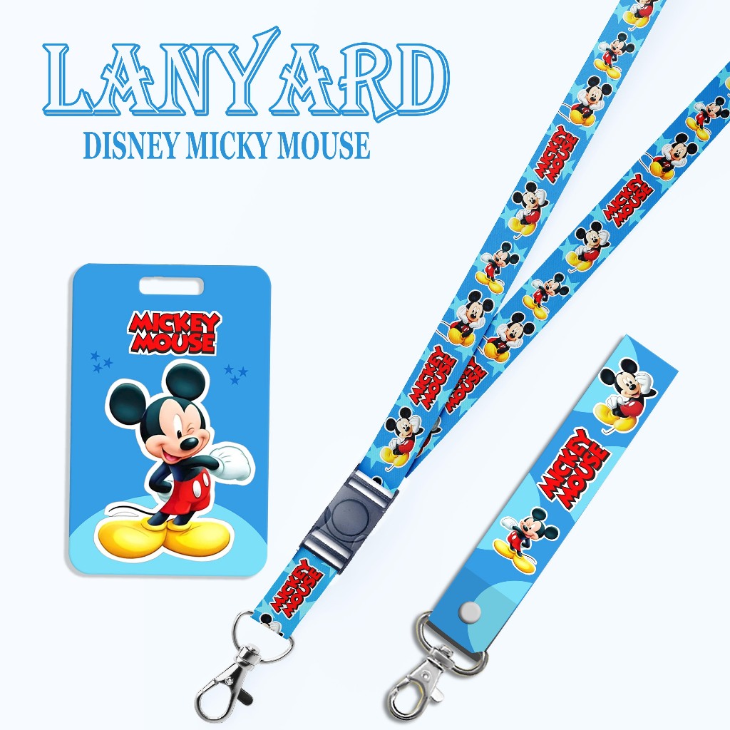

STRAP LANYARD CARD HOLDER Disney Micky Mouse Gantungan Kunci, Handphone, ID Card