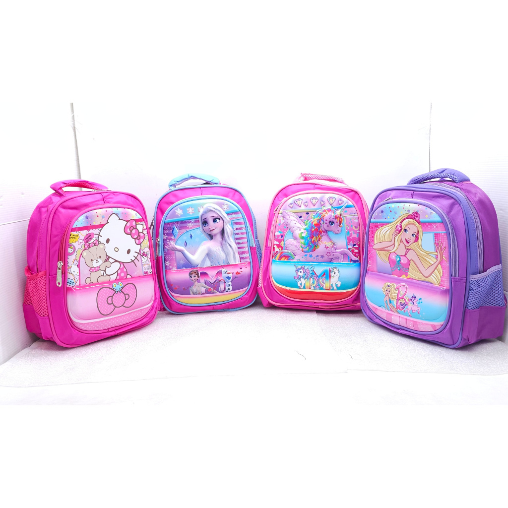 TAS ANAK CEWEK KARAKTER ANIMASI SIZE 12 INCHI 2 RUANG IMPORT MURAH / TAS SEKOLAH ANAK CEWEK PAUD PG 