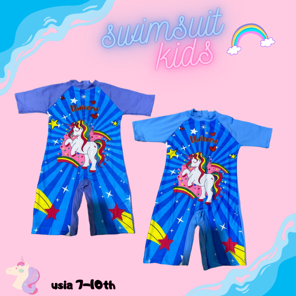 NANO || BAJU RENANG ANAK 3-10 TAHUN  / DIVING ANAK KARAKTER UNICORN / BAJU RENANG ANAK SD-TK