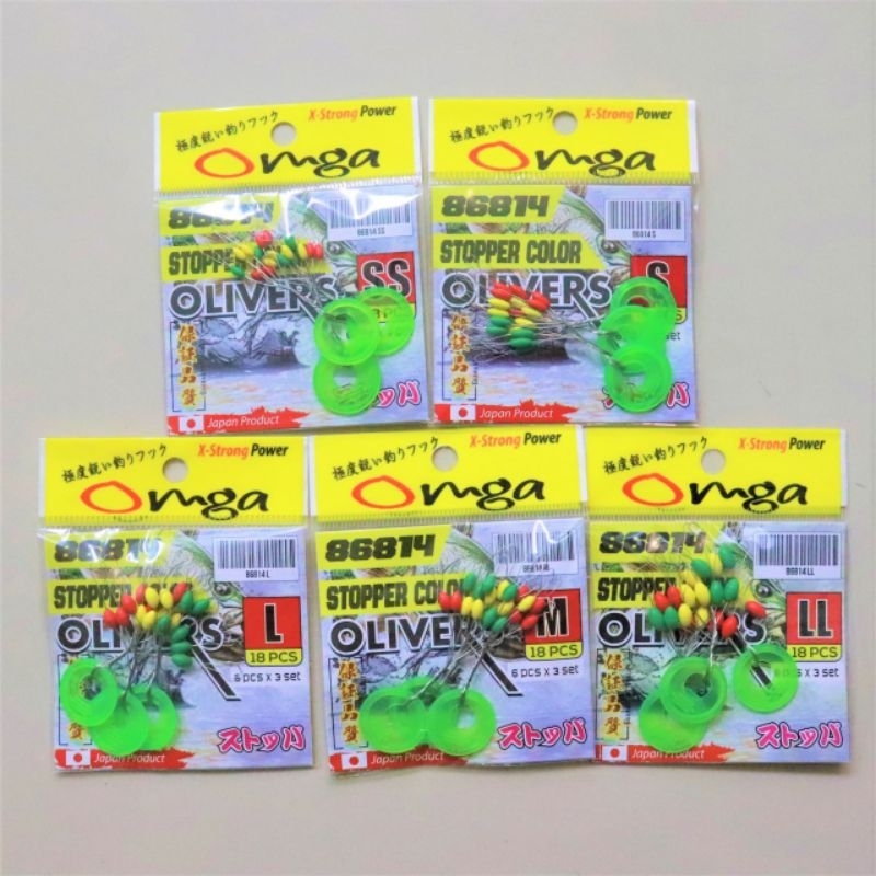 Stopper Pancing/Karet Penahan Timah OMGA BULAT Warna Warni
