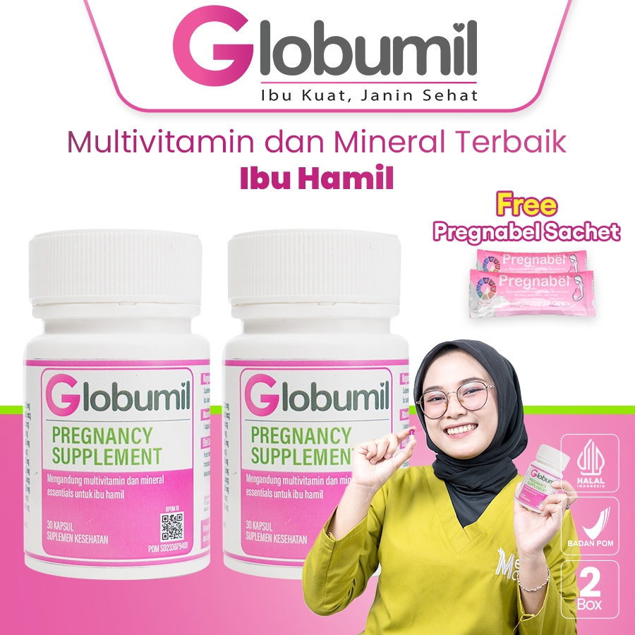 Paket Bumil Sehat 2 Pcs Globumil Pregnancy Supplement -Multivitamin Terbaik Untuk Ibu Hamil - Suplem