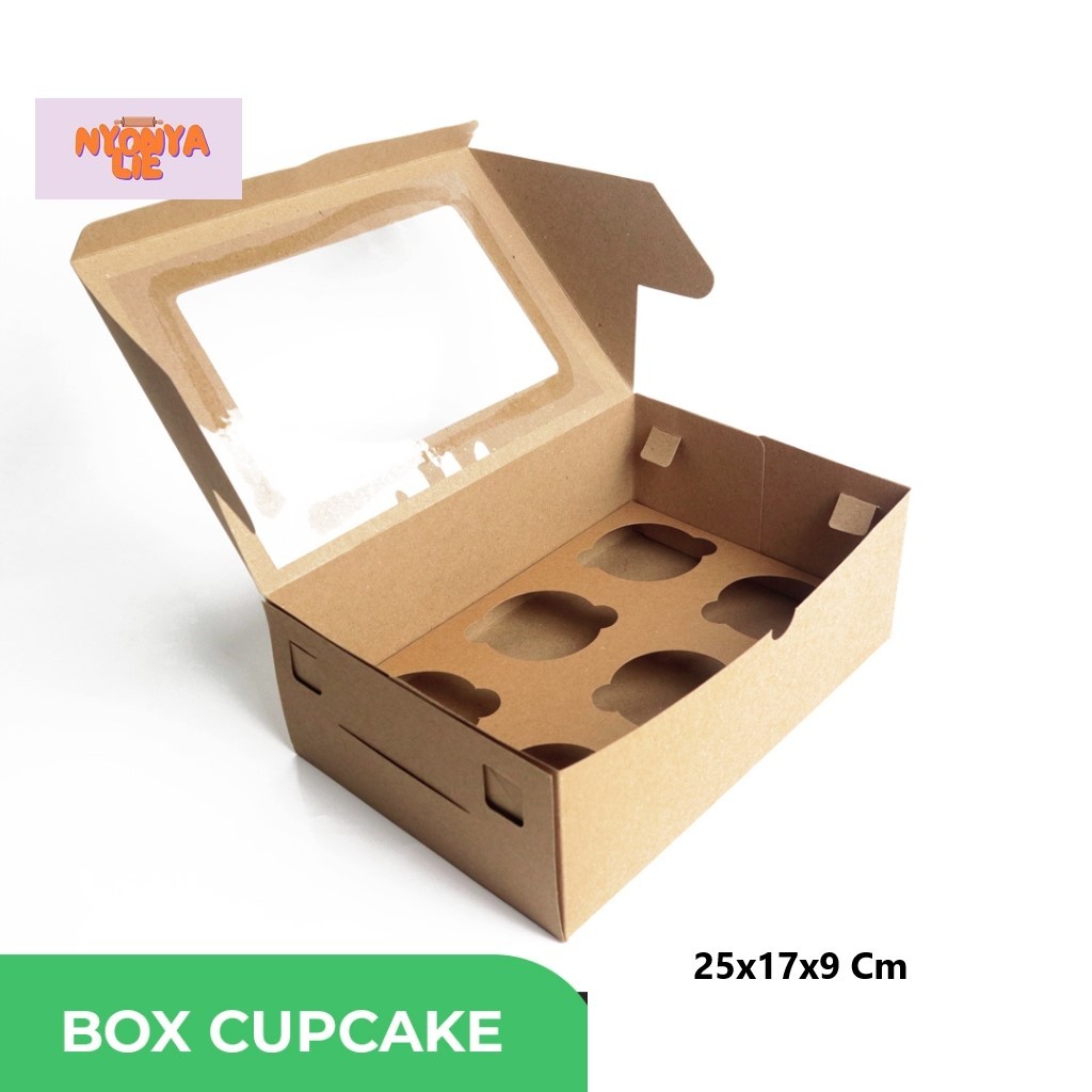 

25x17x9 Box Karton Kemasan Dus Cupcake Kue Muffin Brownies Inner Box