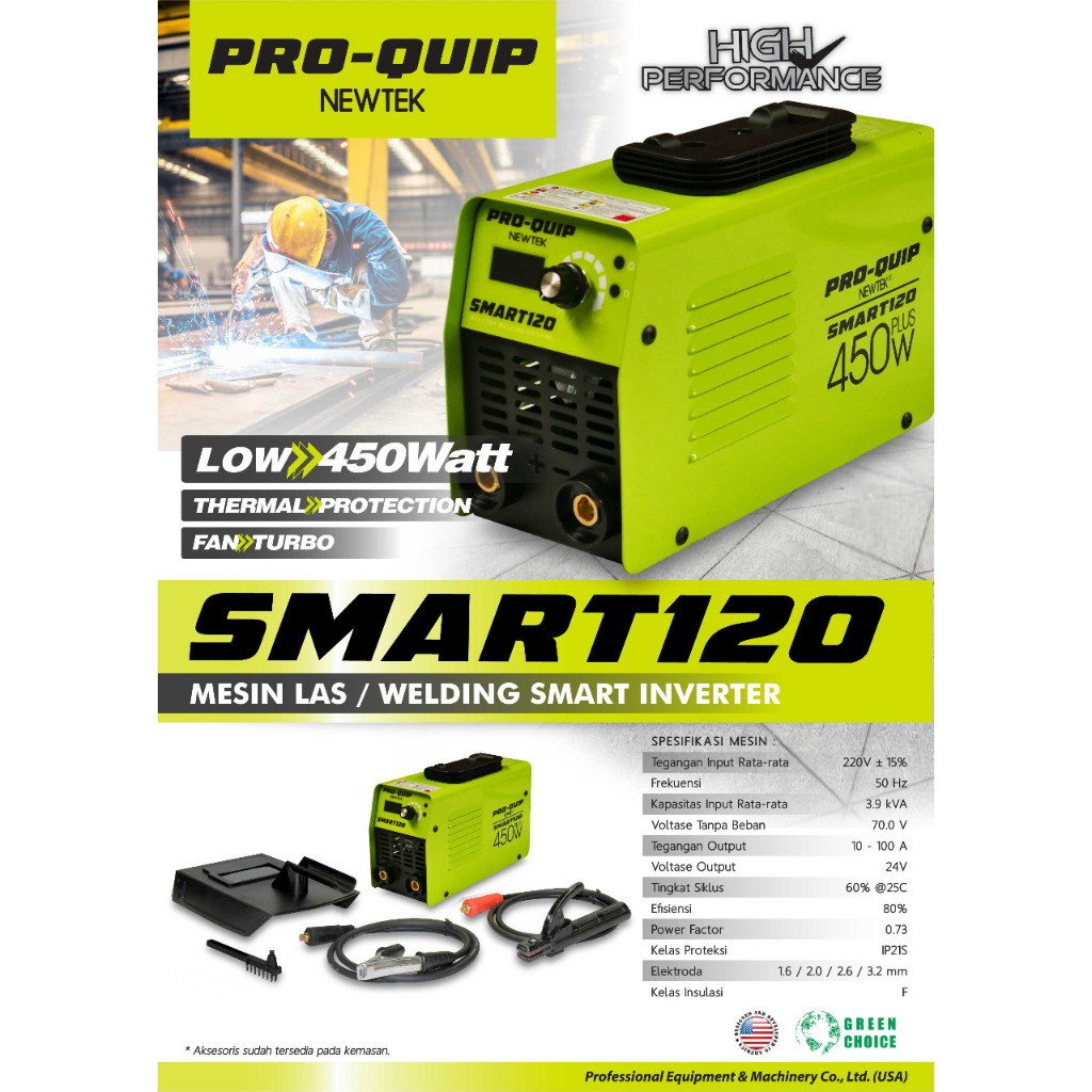 MESIN TRAVO LAS LISTRIK/INVERTER 120A PRO-QUIP SMART 120 IGBT