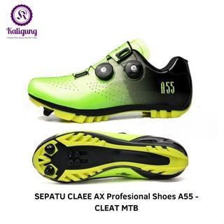A55 Sepatu Sepeda Cleat MTB Fluorescent Green Claee AX Profesional Shoes - Cycling Mountain Bike - S