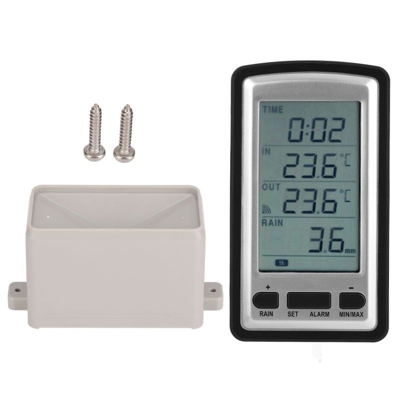 Wireless Rain Gauge With Temperature Monitor Pengukur Curah Hujan Ukur Curah Hujan & Suhu