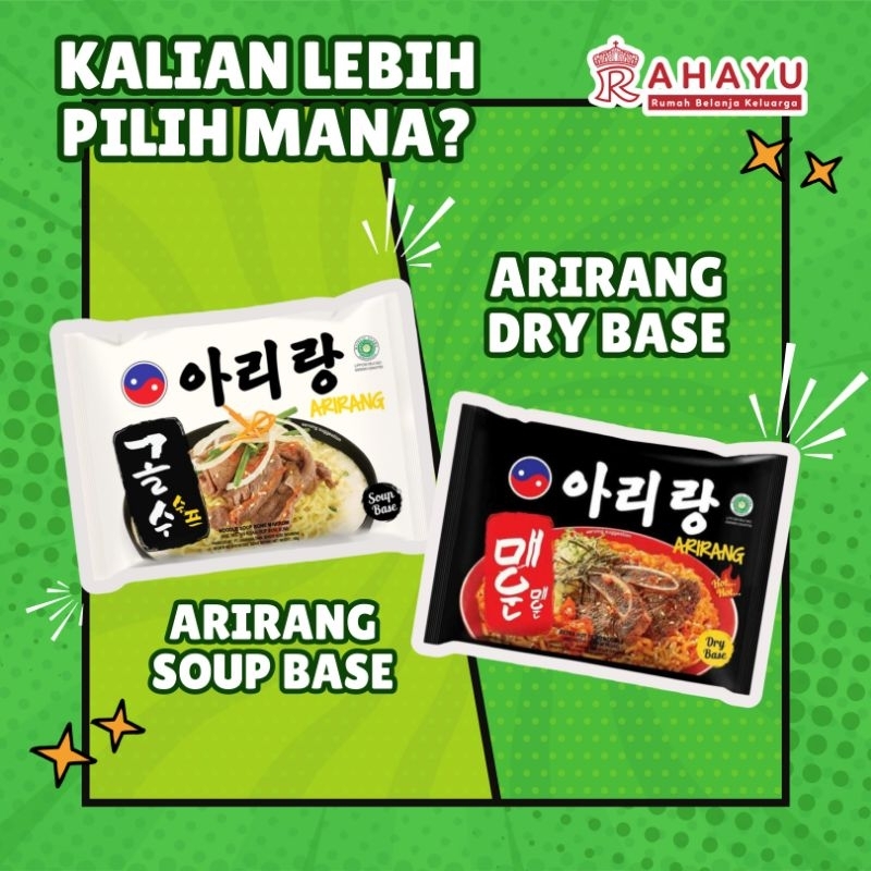 

MIE ARIRANG SOUP BASE & ARIRANG DRY BASE 130GR