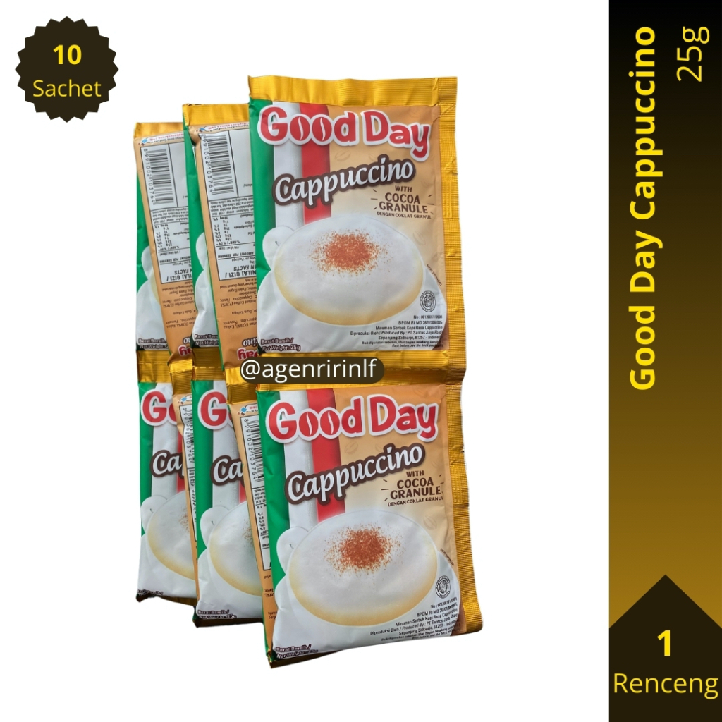 

Good Day Cappuccino Renceng (25g x 10 Saset) | Kopi Gooday Kapucino