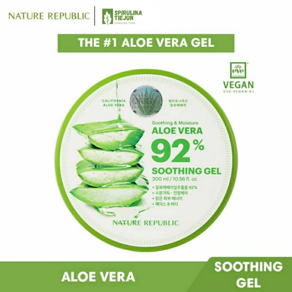(ORIGINAL) NATURE REPUBLIC ALOE VERA 92% SOOTHING GEL, ALOE VERA NATURE REPUBLIC 100% ORIGINAL KOREA