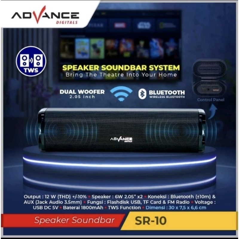 Speaker Sound Bar Speaker Bluetooth SR-10 Advance