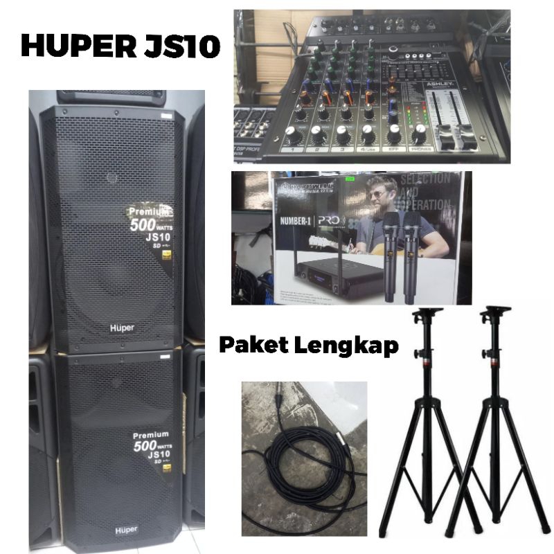 SPEAKER HUPER 15 INCH ACTIVE JS10 - Paket Lengkap