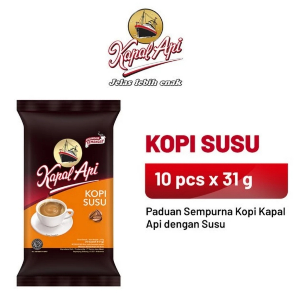 

Kopi Kapal Api kopi susu pack isi 10'sachet @ 31g