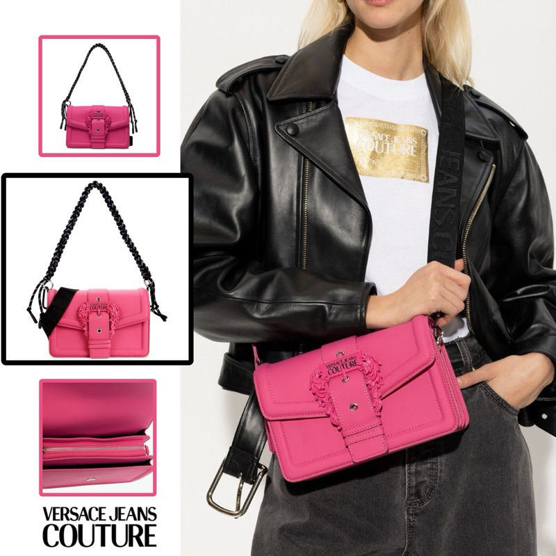 ORIGINAL AUTHENTIC Versace Jeans Couture New Tas Cewek Tas Wanita Tas Selempang Tas Bahu Tas fushia 
