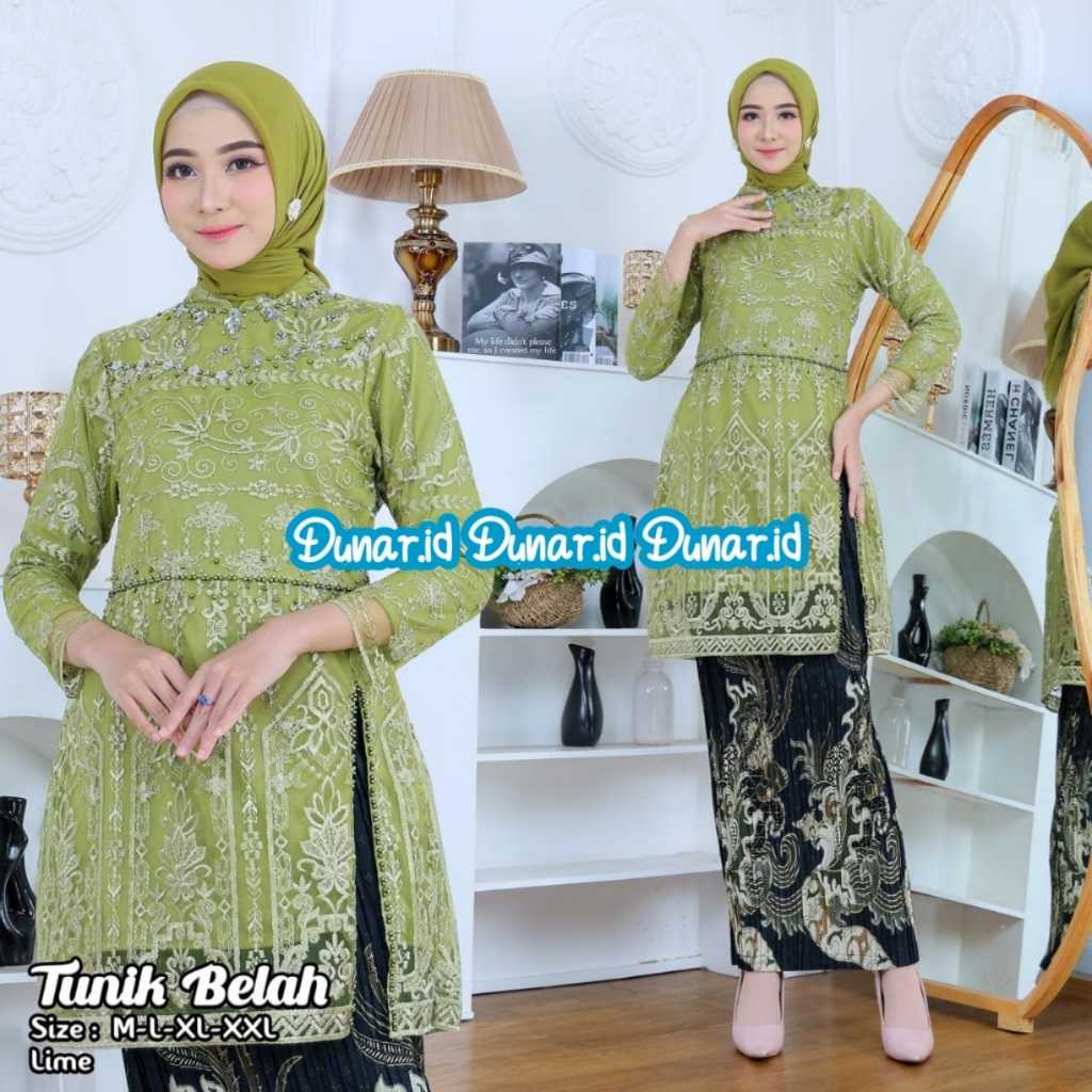 Atasan Kebaya Tunik Belah Samping Payet Seragaman/Kebaya Atasan Tunik Modern Wisuda/Tunik Belah Paye