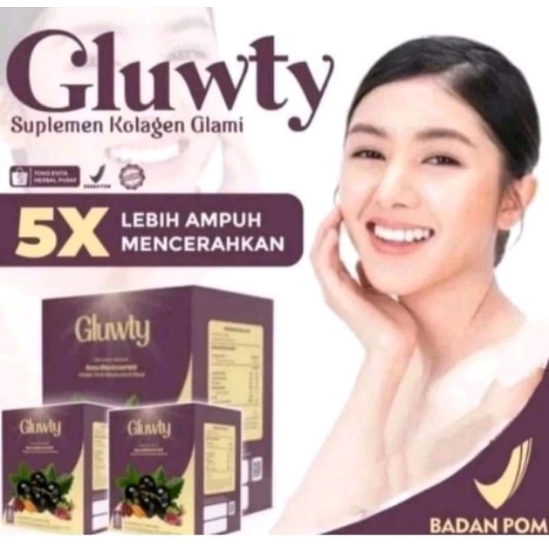 Gluwty collagen asli isi 5 sachet suplemen pemutih | mengencangkan wajah