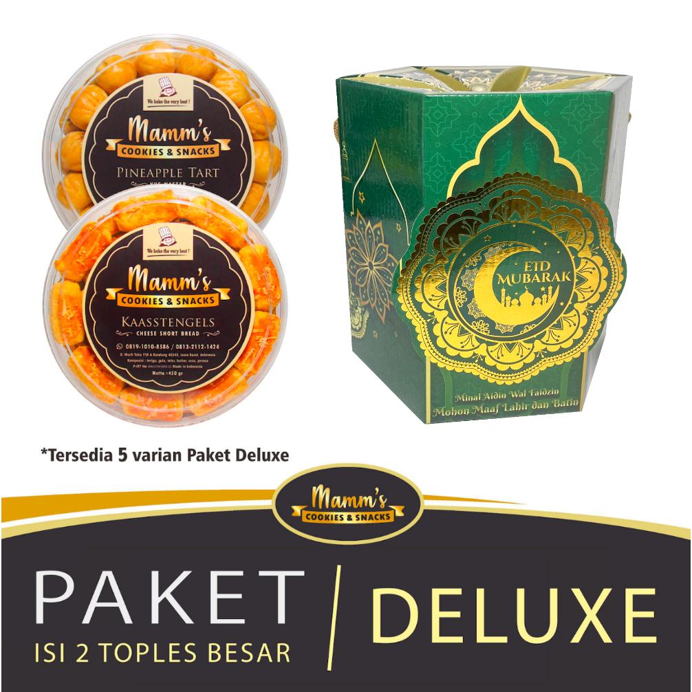 

Paket Deluxe - Hampers Lebaran isi 2 toples Parcel Bingkisan Hari Raya Idul Fitri Cookies Kue Kering 500 gr