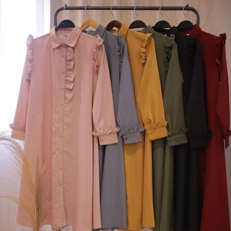 Ainosswear - Olla Tunik Katun Toyobo Premium / Atasan Wanita Terbaru / Tunik Rempel