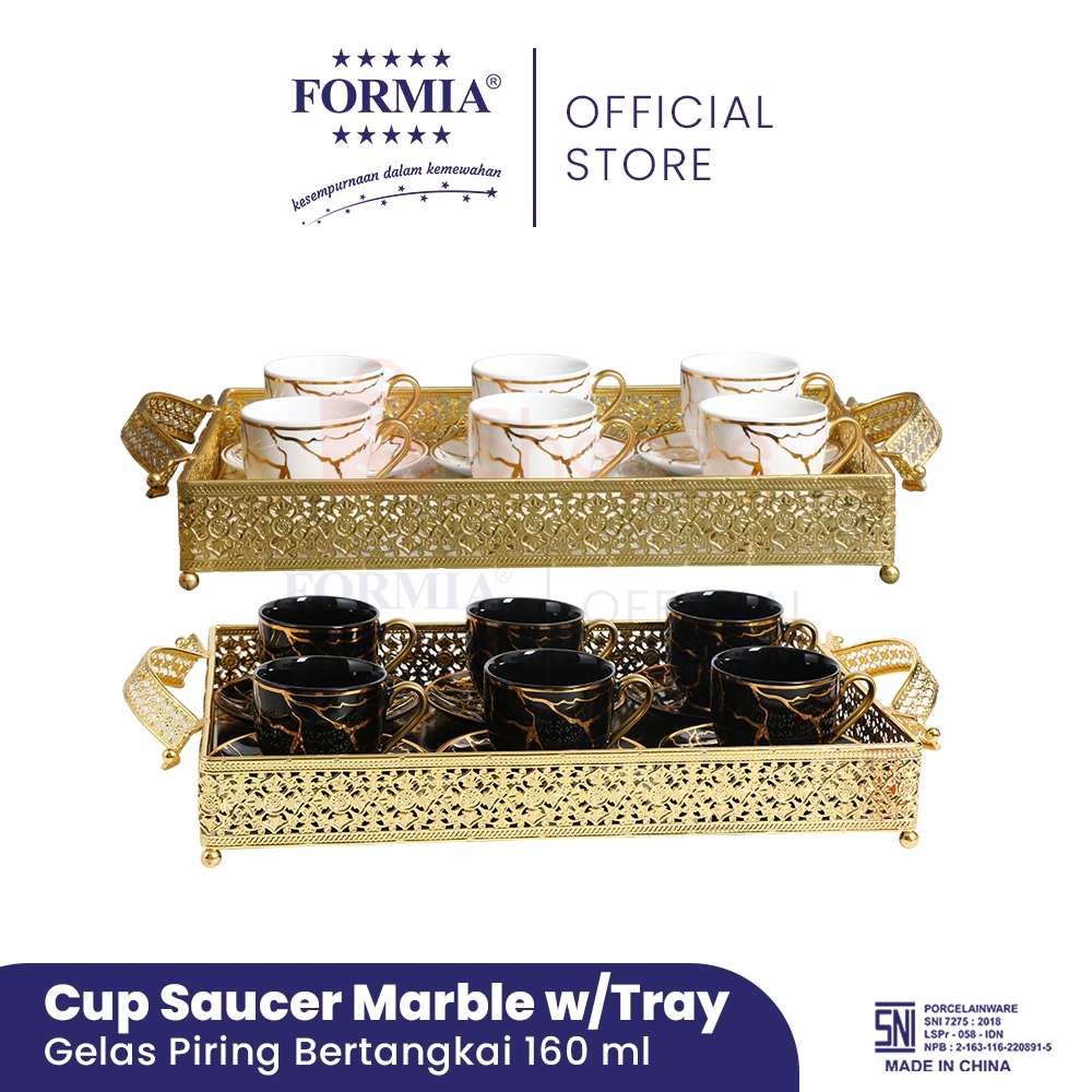 Formia Cup Saucer Marble w/Tray 160 ml / set