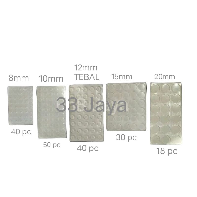 Peredam kaca 3M (8mm) isi 40biji per lembar