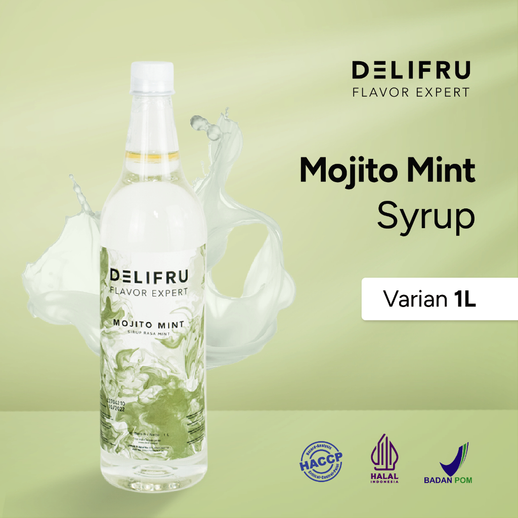 Syrup Mojito Mint Delifru 1 Liter - Sirup Daun Mint Mojito Premium